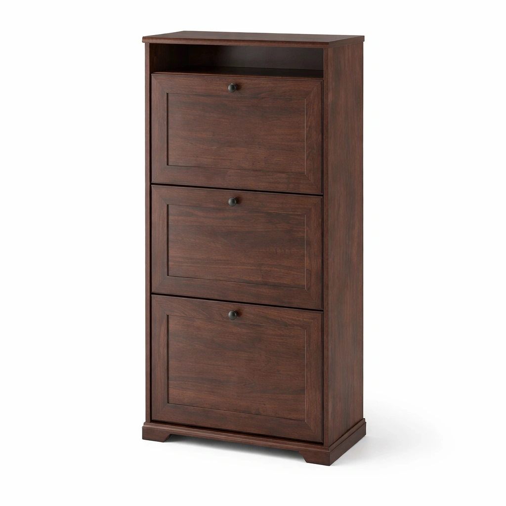 Klassischer Schuhschrank mit Drei Klappfaechern-srivora